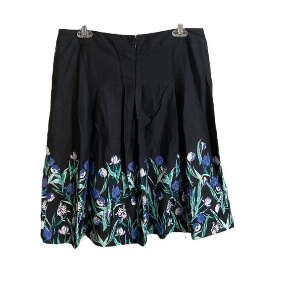 Charter Club Dresses & Skirts - Charter Club Black Green Blue A-Line Pleated Cotton Floral Skirt Size 8 Spring